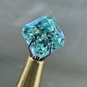 5.20 ct Ice White Radiant square Diamond Cut Loose Stone 9.9mm